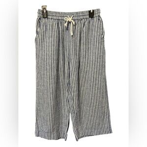 Beachlunchlounge Blue & White Striped Cropped Pants – Size S